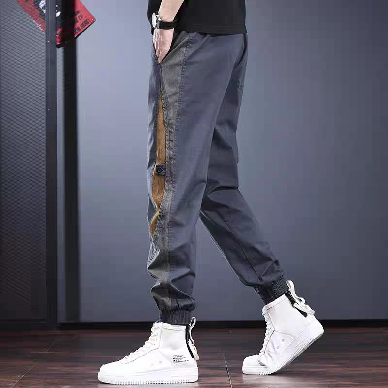 美式工装裤子男潮牌设计感痞帅束脚裤2025夏季新款个性撞色休闲裤