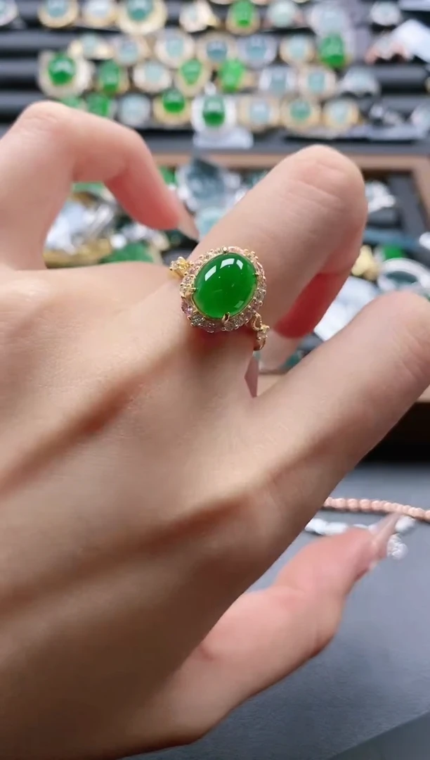 【闪购商品】翡翠戒指银S925镶嵌51151