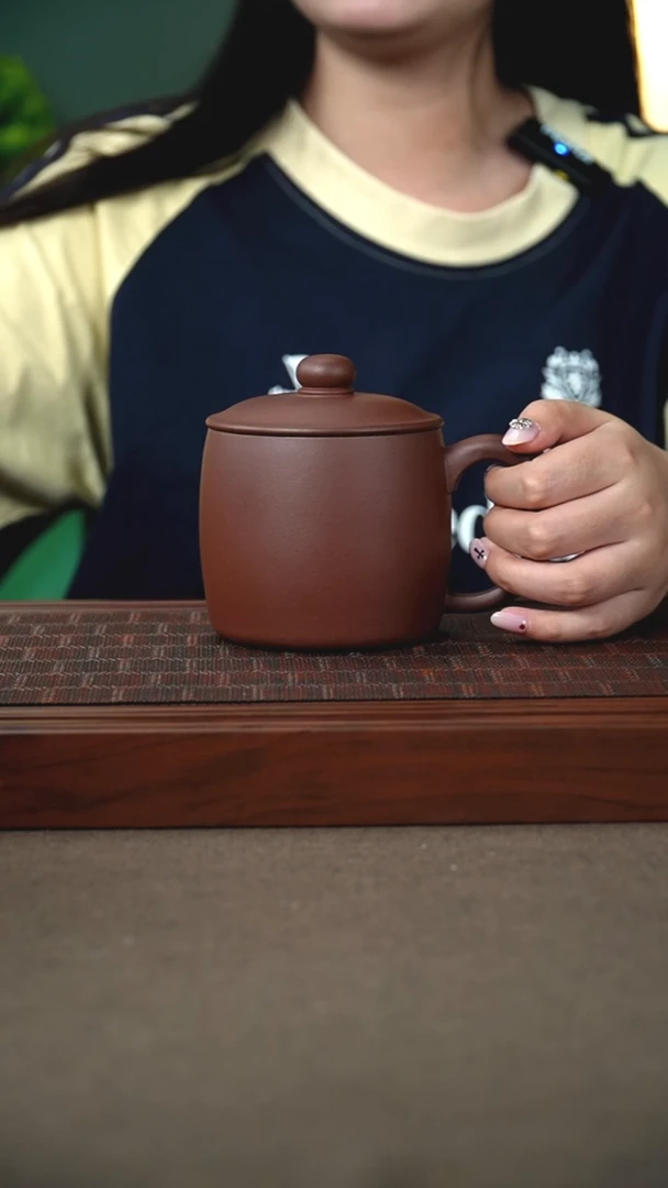 茶杯紫砂原矿底槽青墩墩杯 350cc