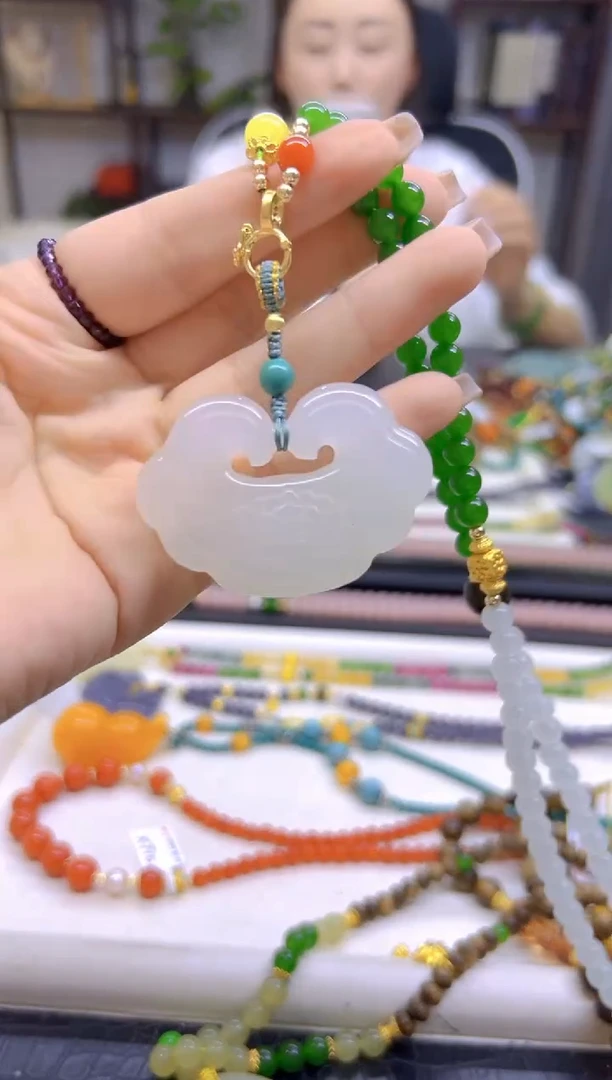 和田玉（白玉）未镶嵌毛衣链DIY款M712