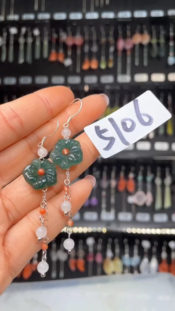 紫晶耳饰银S925镶嵌喜欢拍