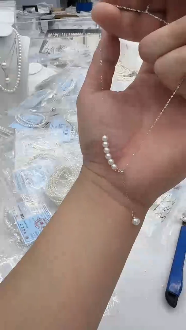 吊坠(赠链)银S925镶嵌淡水珍珠5-6mm Y字链-孤品