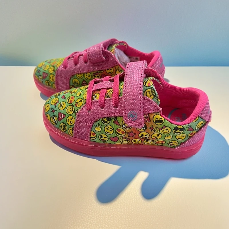 （微瑕 介意勿拍）SR女童春秋季满印微笑设计夜光底板鞋 J1-2-243