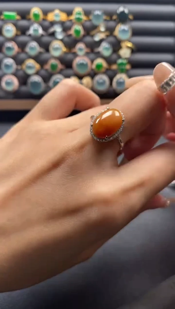 银S925镶嵌戒指翡翠51511