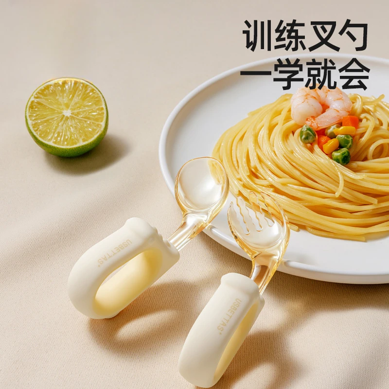 训练勺宝宝勺子婴儿学吃饭训练叉勺自主进食辅食勺子儿童餐具套装