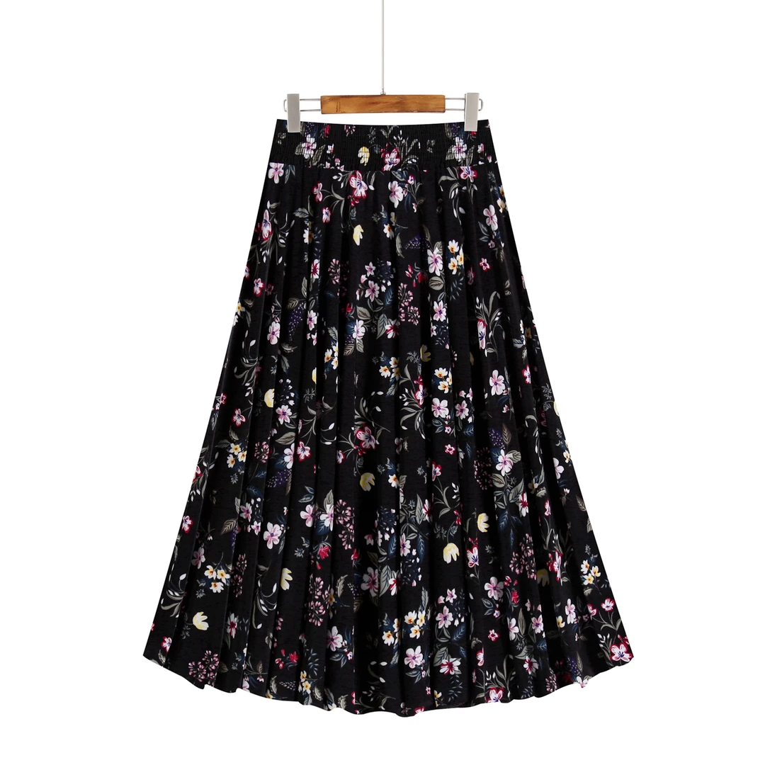 【特价福利】夏季新款碎花大摆半身裙显瘦妈妈装百搭印花裙子