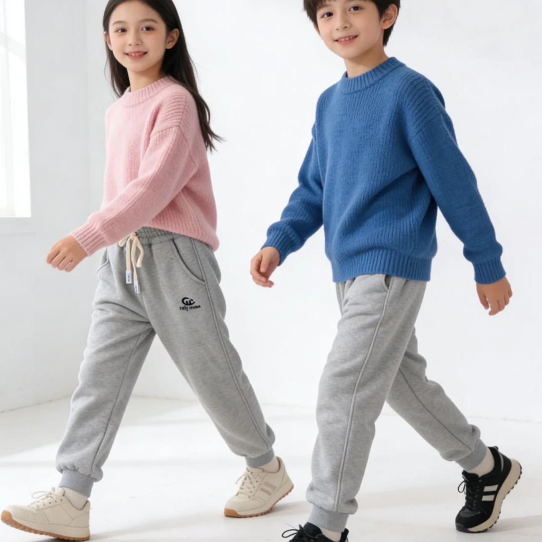 24012高端专享冬款儿童三合一卫裤灰色