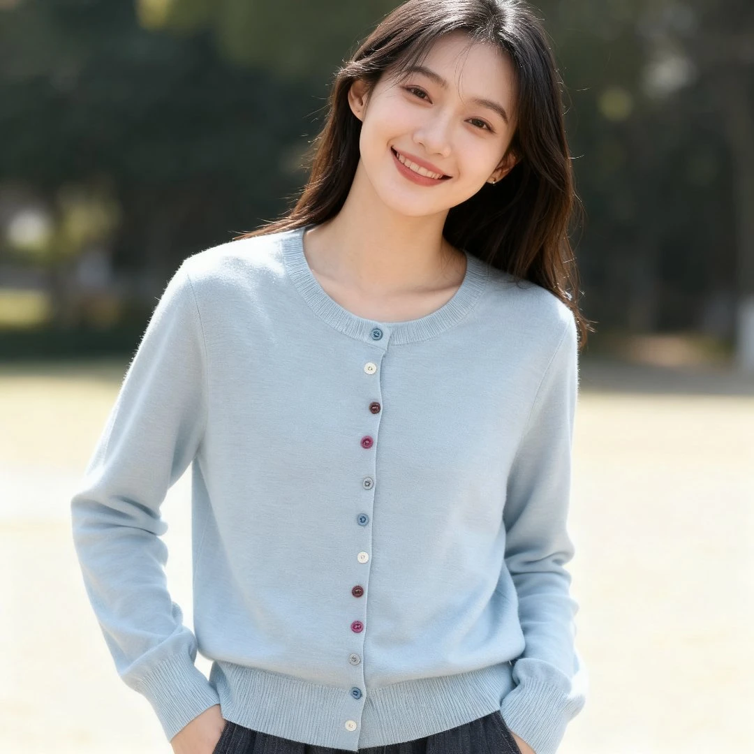 Basic House/百家好春季欧若风时尚百搭休闲针织衫-B0625H5N642