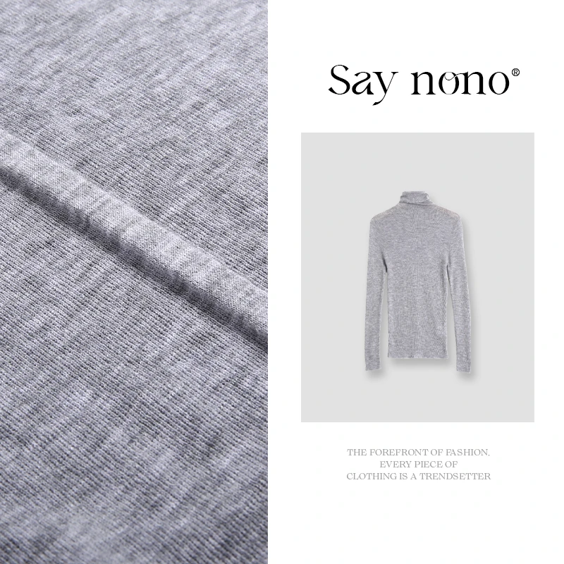 懒猫nono│Saynono 超细水溶羊毛高领长袖上衣/XXMC24QD15