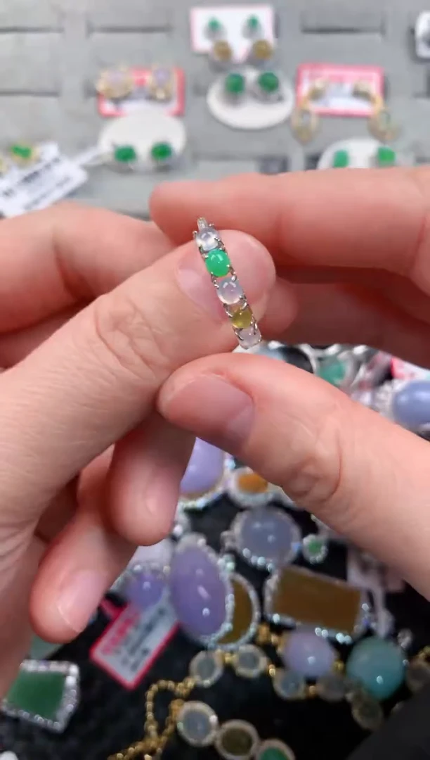 银S925镶嵌戒指翡翠1010---10