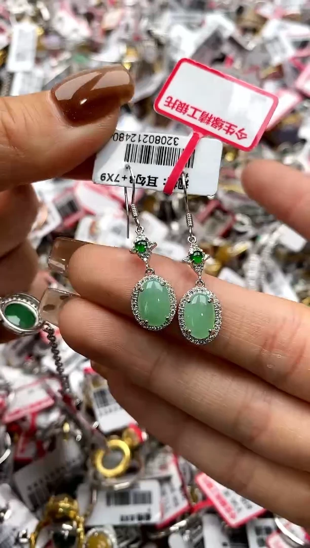 【闪购商品】翡翠戒指银S925镶嵌44444444    4