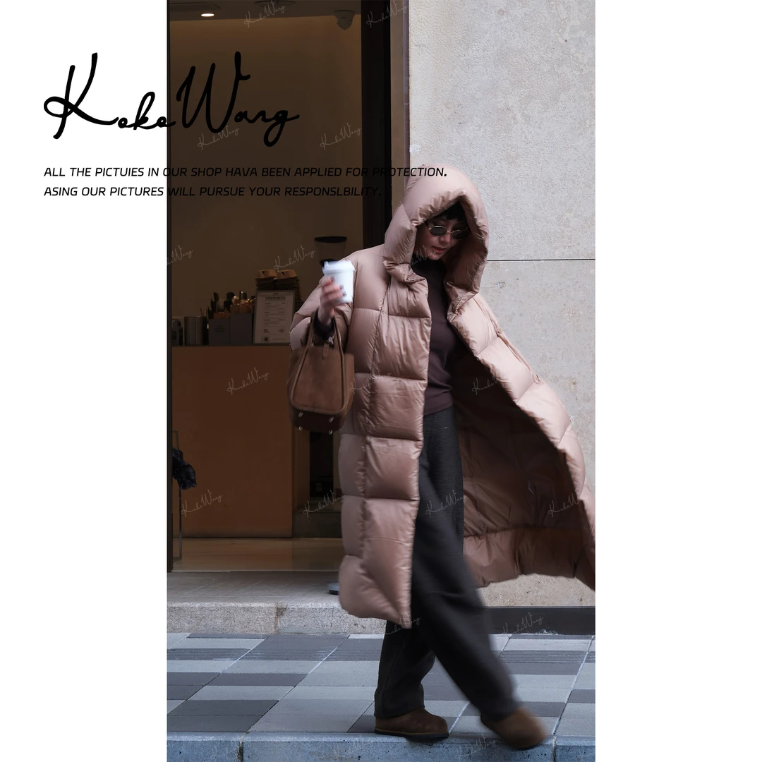 KOKO WANG【云朵】秋冬重磅云朵感连帽中长款鹅绒服外套X7385I12Y01