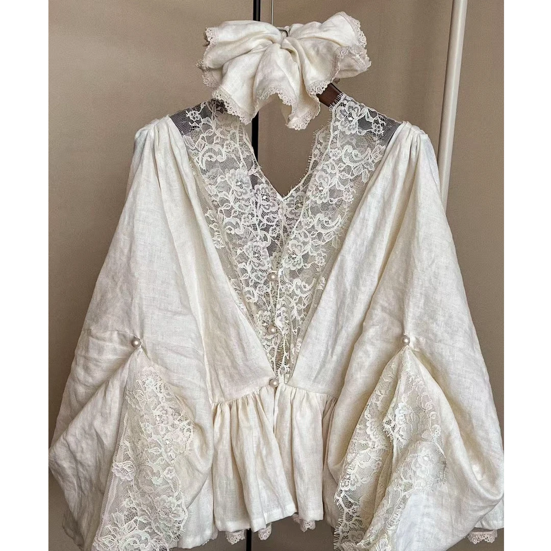 2025夏季新款时尚打底宽松蕾丝上衣气质显瘦洋气休闲百搭外穿上衣