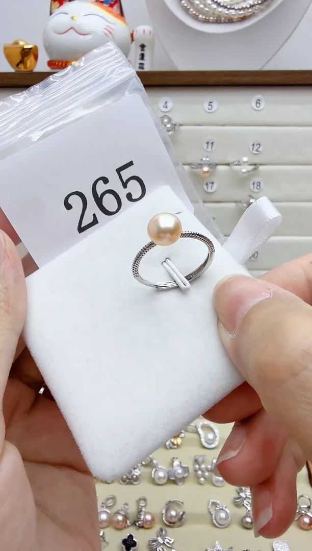 银S925镶嵌戒指淡水珍珠265