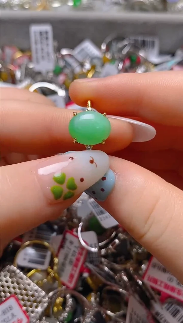 银S925镶嵌戒指翡翠百内无证书