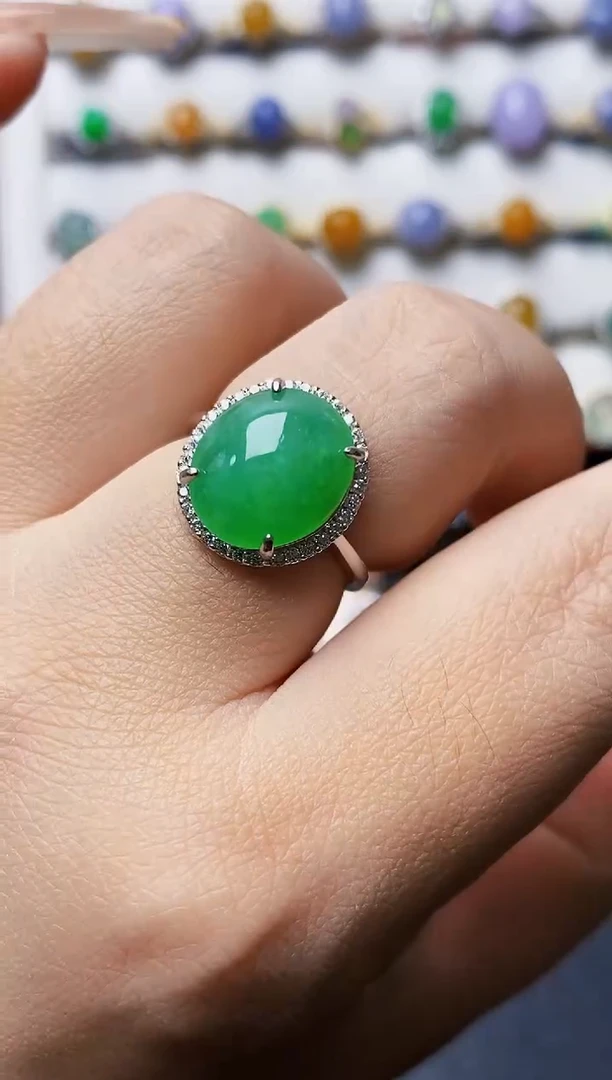 银S925镶嵌戒指翡翠1279