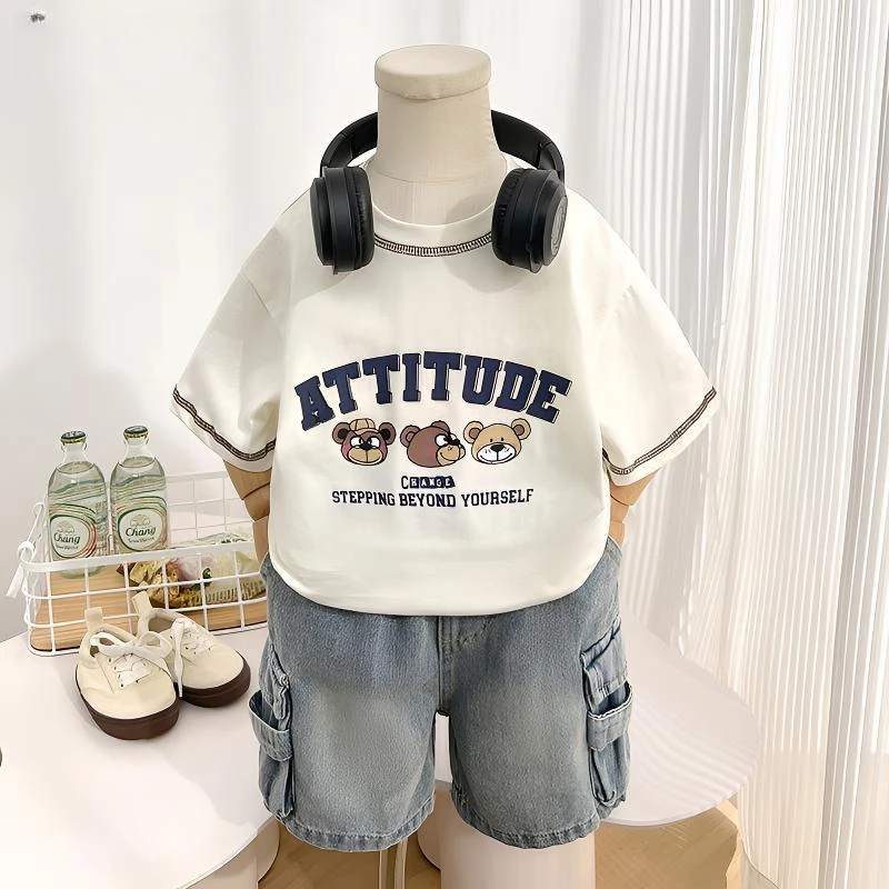 男童短袖t恤夏季2025新款儿童男宝宝夏装薄款T潮酷卡通半袖t恤