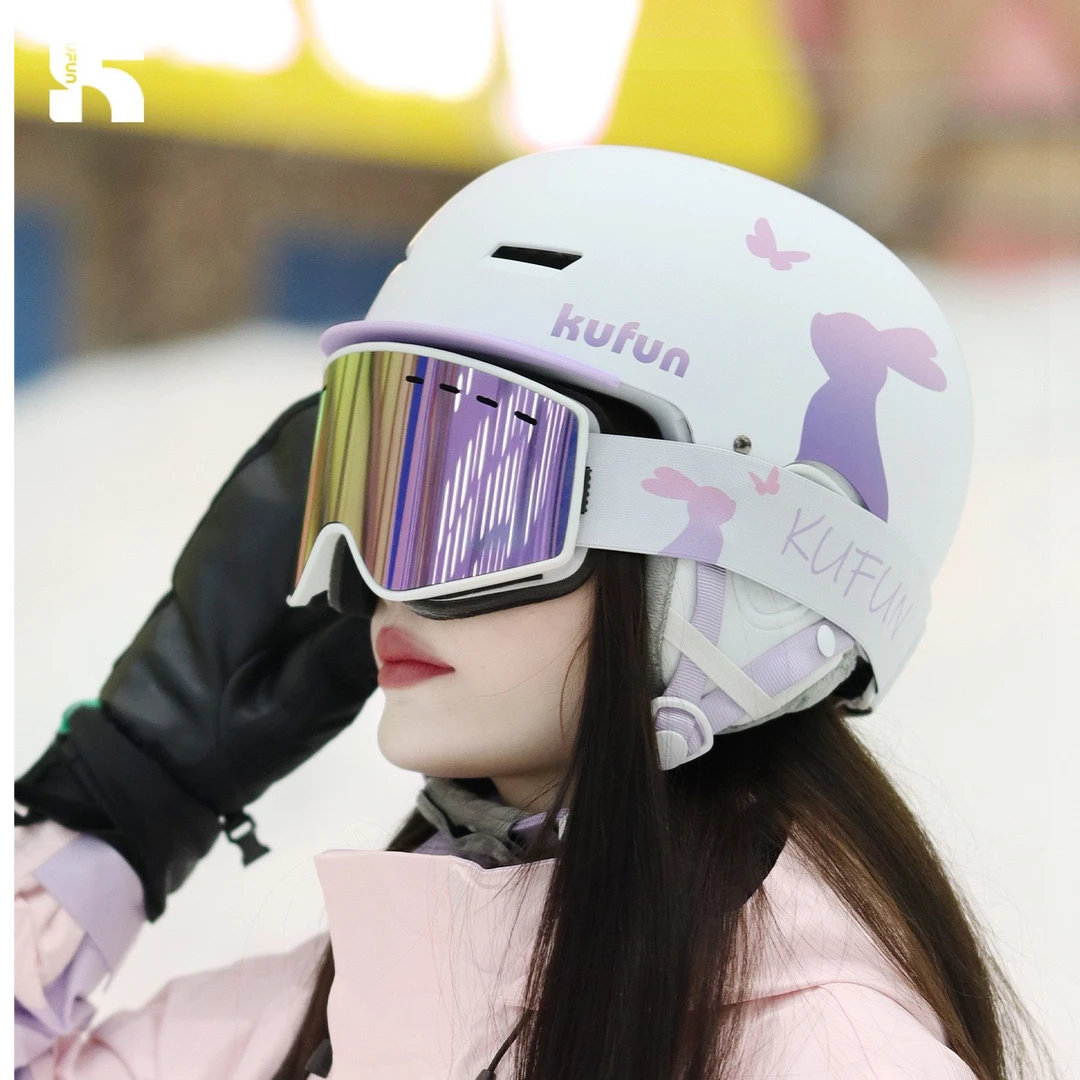 酷峰滑雪头盔雪盔雪镜专业护目镜一体女男成人单板冬季装备安全帽