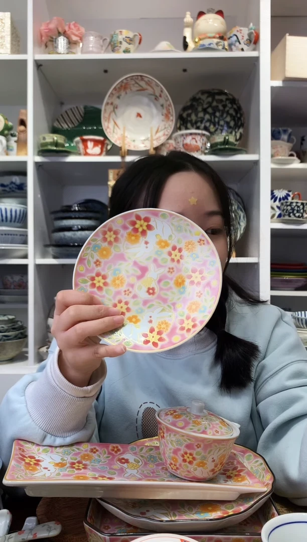 陶瓷【新品】九谷兔子小碟子15cm