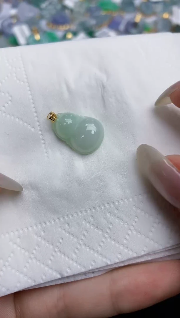 【闪购商品】翡翠颈饰18K金镶嵌天然缅甸翡翠A货