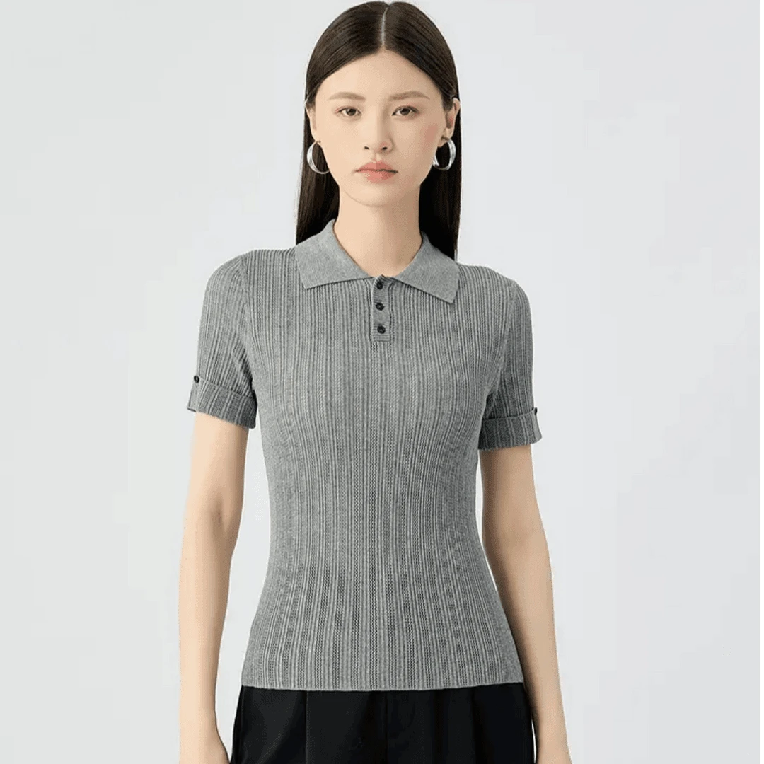 GIRDEAR/哥弟一秒入夏打底衫短袖显瘦吸汗薄款POLO领138024