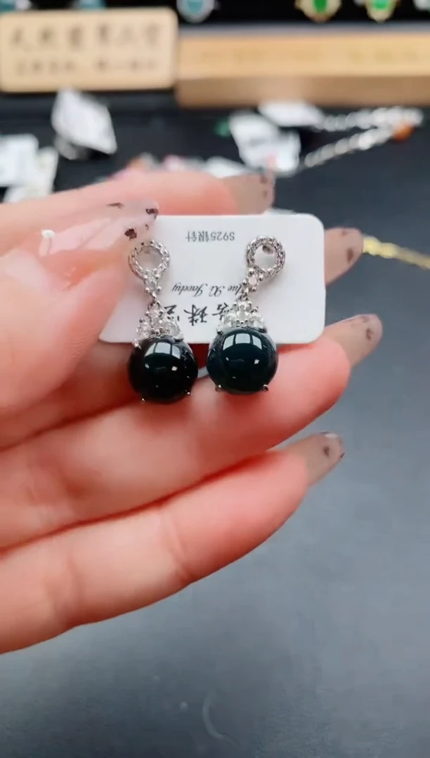 银S925镶嵌戒指翡翠1