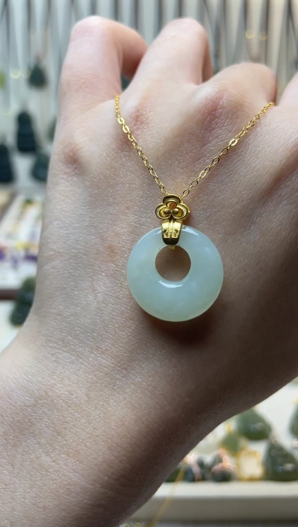 吊坠(不含链)银S925镶嵌和田玉1