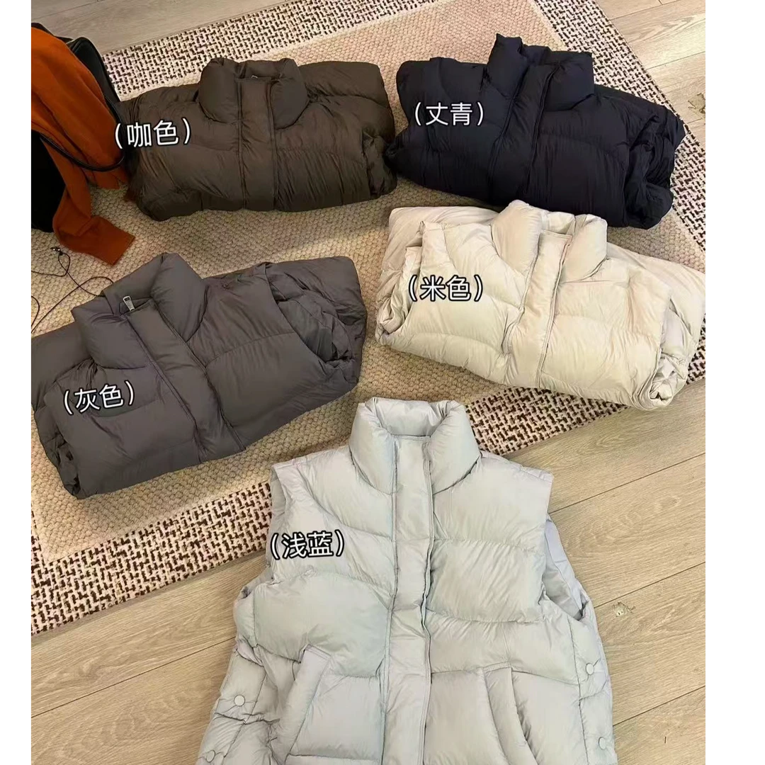 【摩姐姐欧韩】6806冬款韩系宽松显瘦白鸭绒立领羽绒马夹