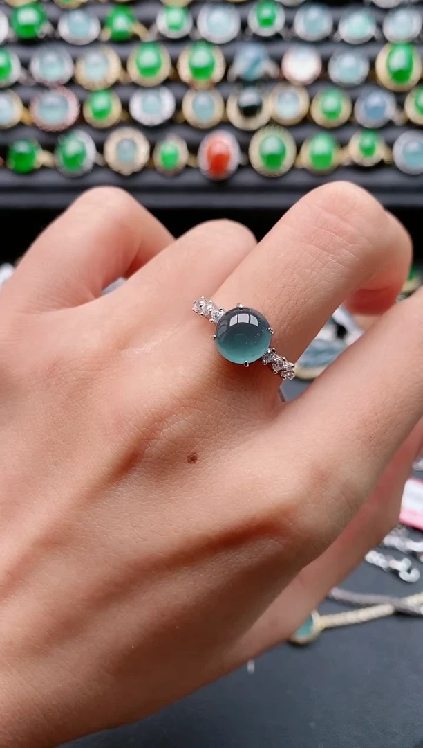 【闪购商品】翡翠戒指银S925镶嵌11111
