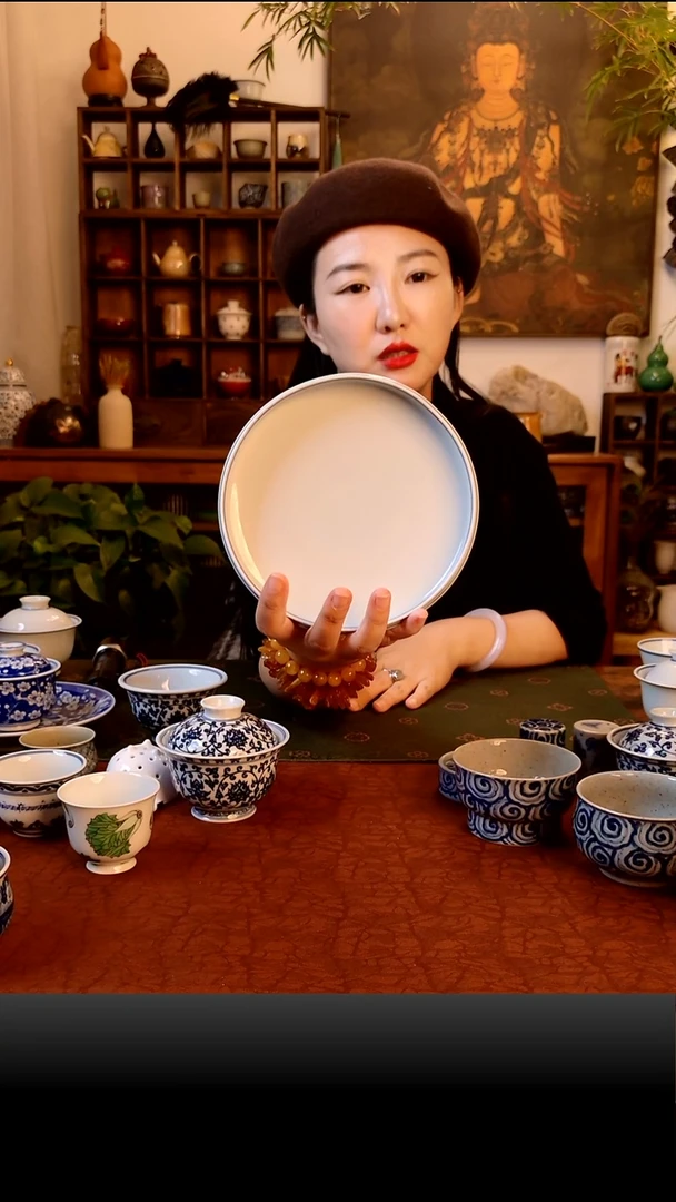 【手工手绘白胎壶承】
