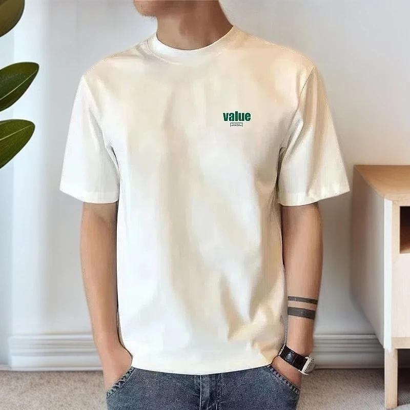 雅鹿夏季短袖t恤男士圆领潮牌2025男装上衣休闲百搭潮流短袖T恤
