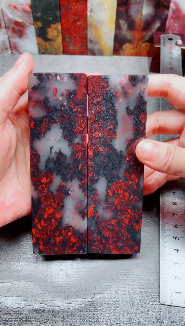 玉桂林鸡血玉素章对扁章25