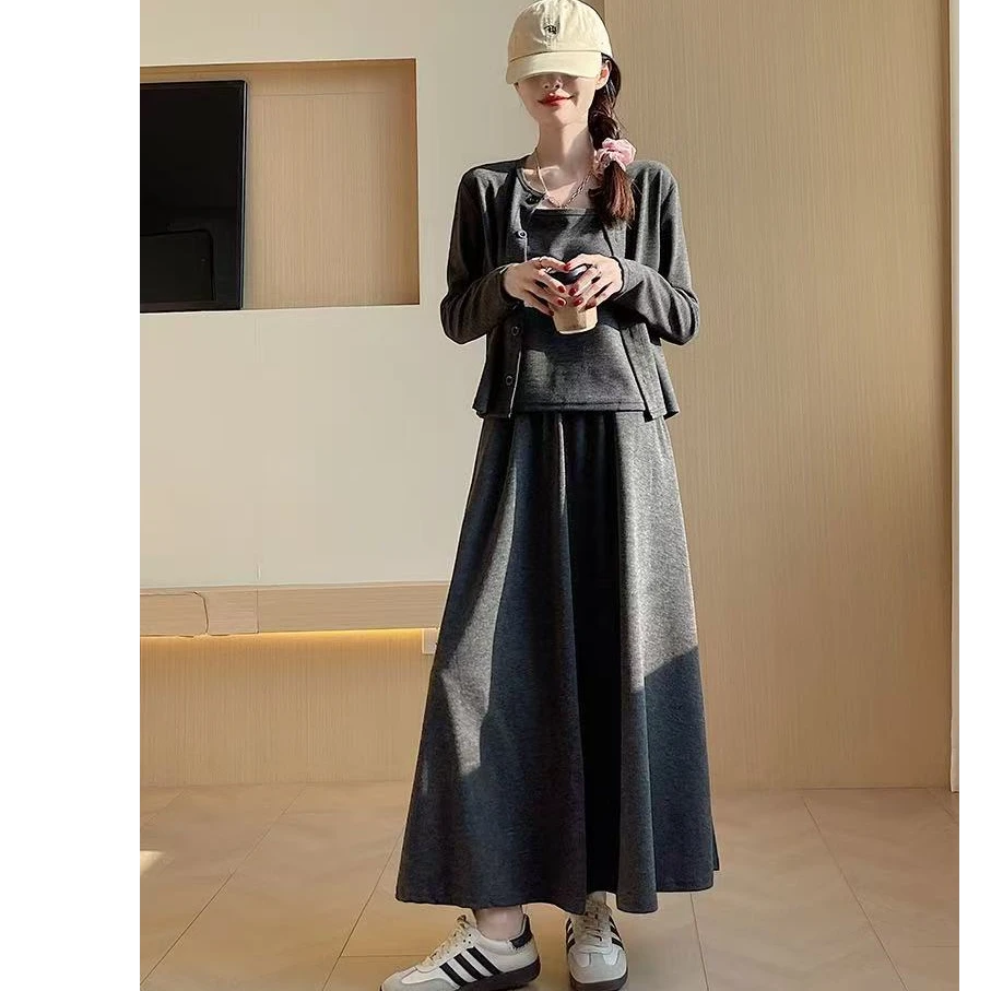 【新款推荐】春夏气质休闲热销时尚简约三件套裙套装