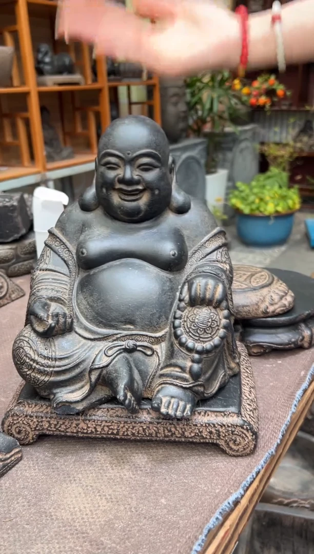 陶土【火山泥】大肚佛+小江枫底座