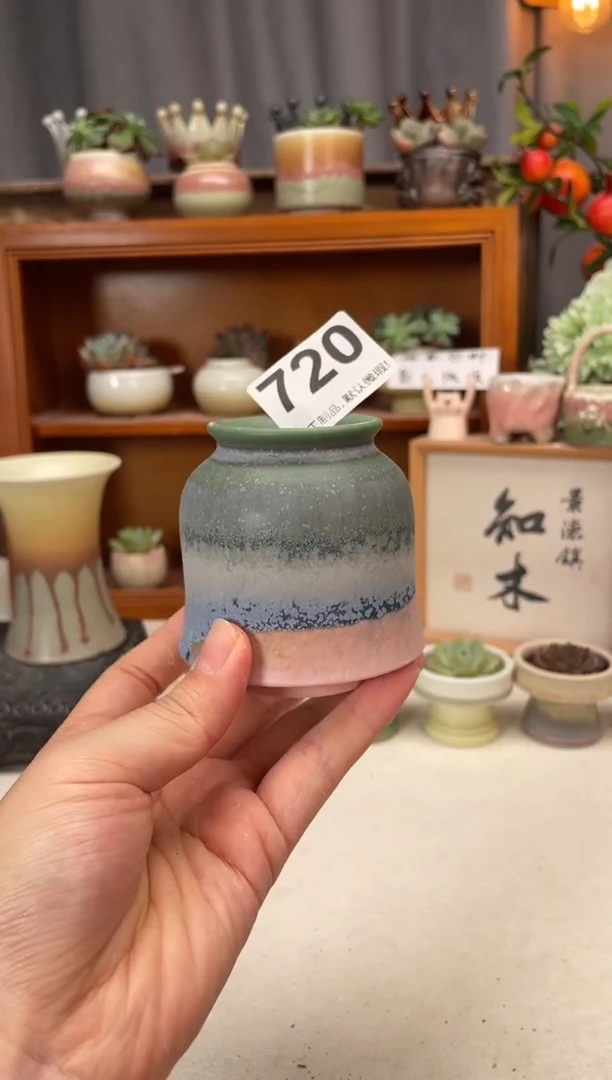 瓷片720瑕疵知木小芳花盆