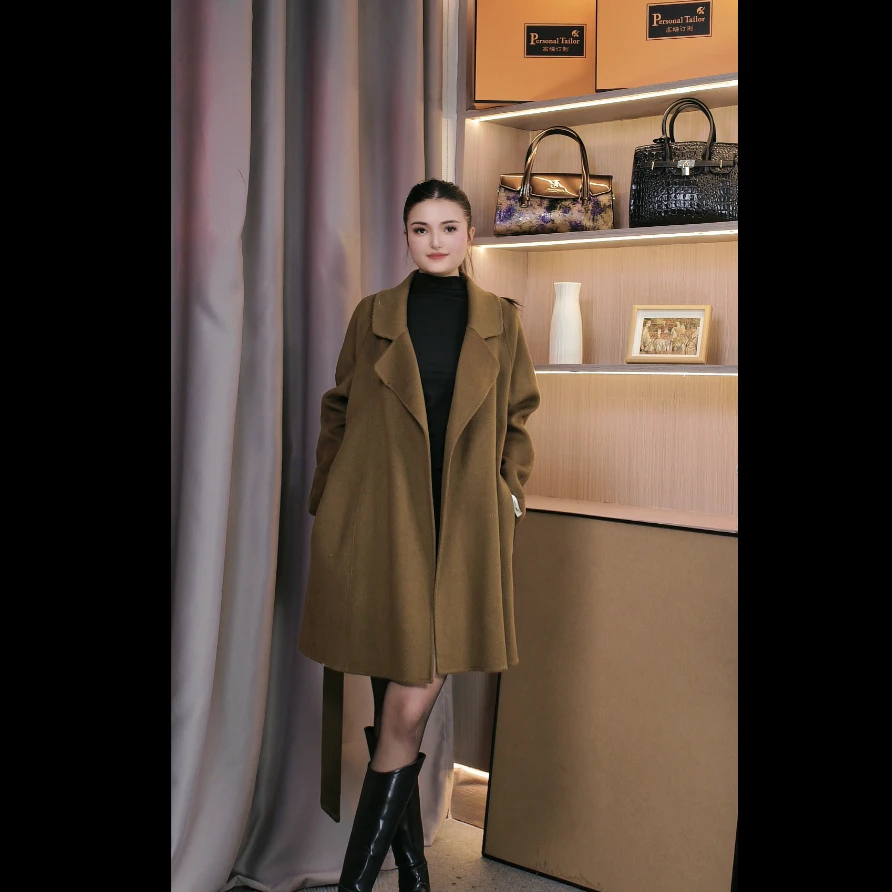 冬季新款双面羊毛大衣短款90