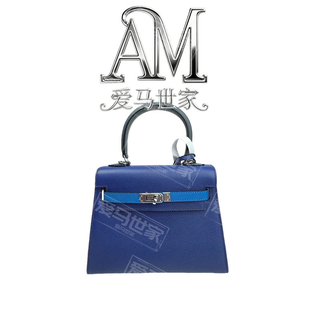 【电光蓝拼外海蓝银扣】早秋25年新款手提女包【卡戴杉】30363