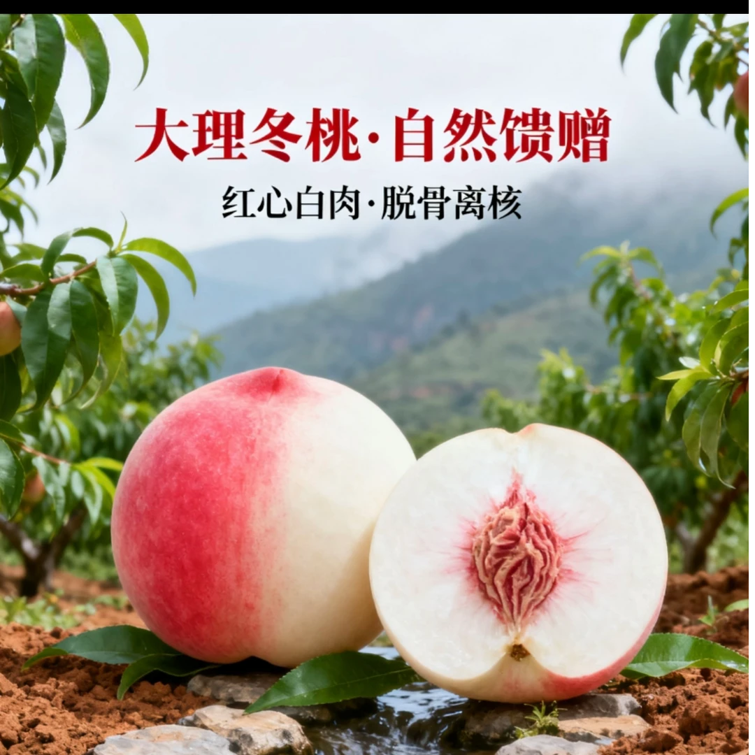大理冬桃现摘现发脆甜离核新鲜甜蜜果肉紧实应季水果3斤5斤