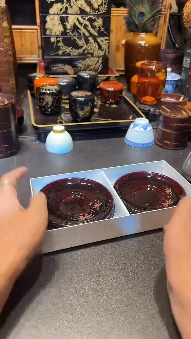 杯垫五片 大漆漆器大漆漆器大漆漆器