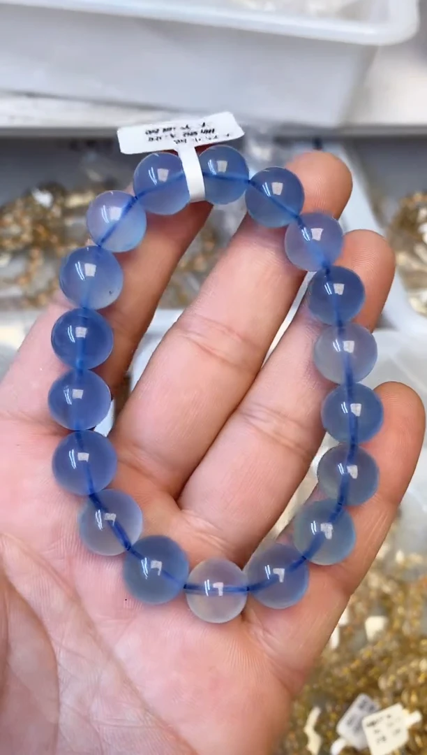 【闪购商品】水晶手链未镶嵌b63 海蓝宝11mm