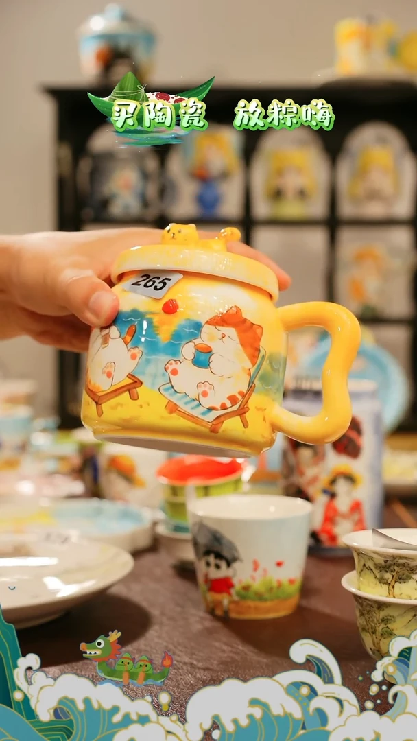 杯景德镇高温釉下彩纯手工手绘265