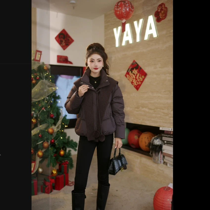 鸭鸭羽绒服女冬季新品时尚休闲女士鸭绒保暖短款外套25Y069