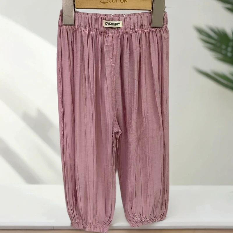 6573-1桃花皱防蚊裤（粉色）