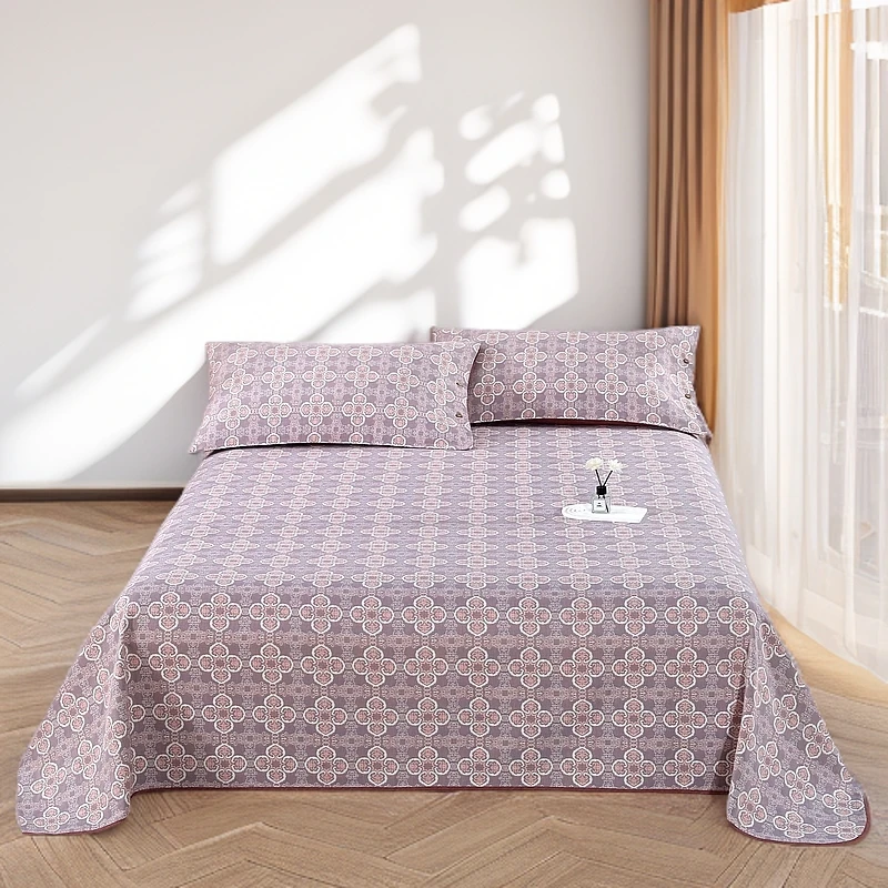 四叶草系列大提花凉席-精梳亲肤棉老粗布母婴A类粗布床单简约透气