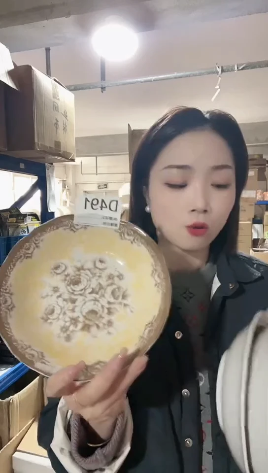 【闪购商品】瓷片日本进口瓷器伊陶19cm盘一只D491