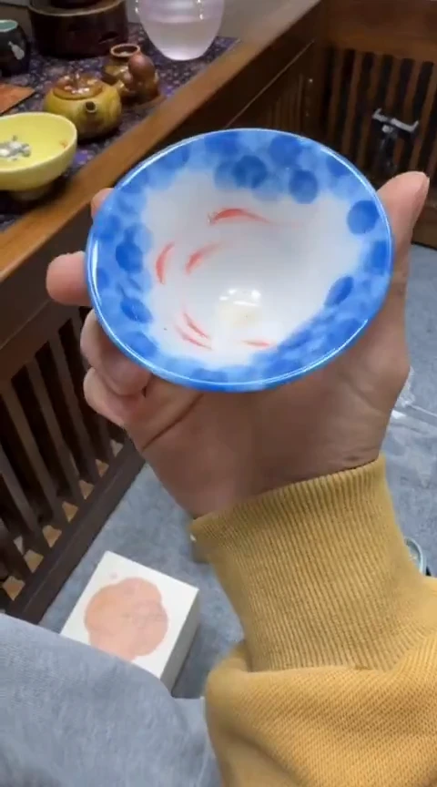 摆件陶茶具茶具茶具鱼斗笠手绘