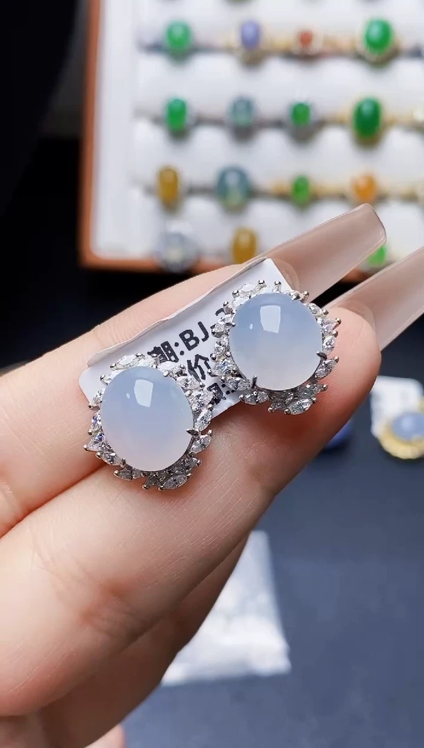 银S925镶嵌戒指翡翠0678