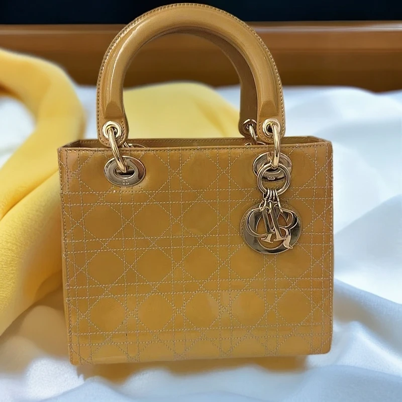 95新 DIOR/迪奥 黄色戴妃包 1167 7167