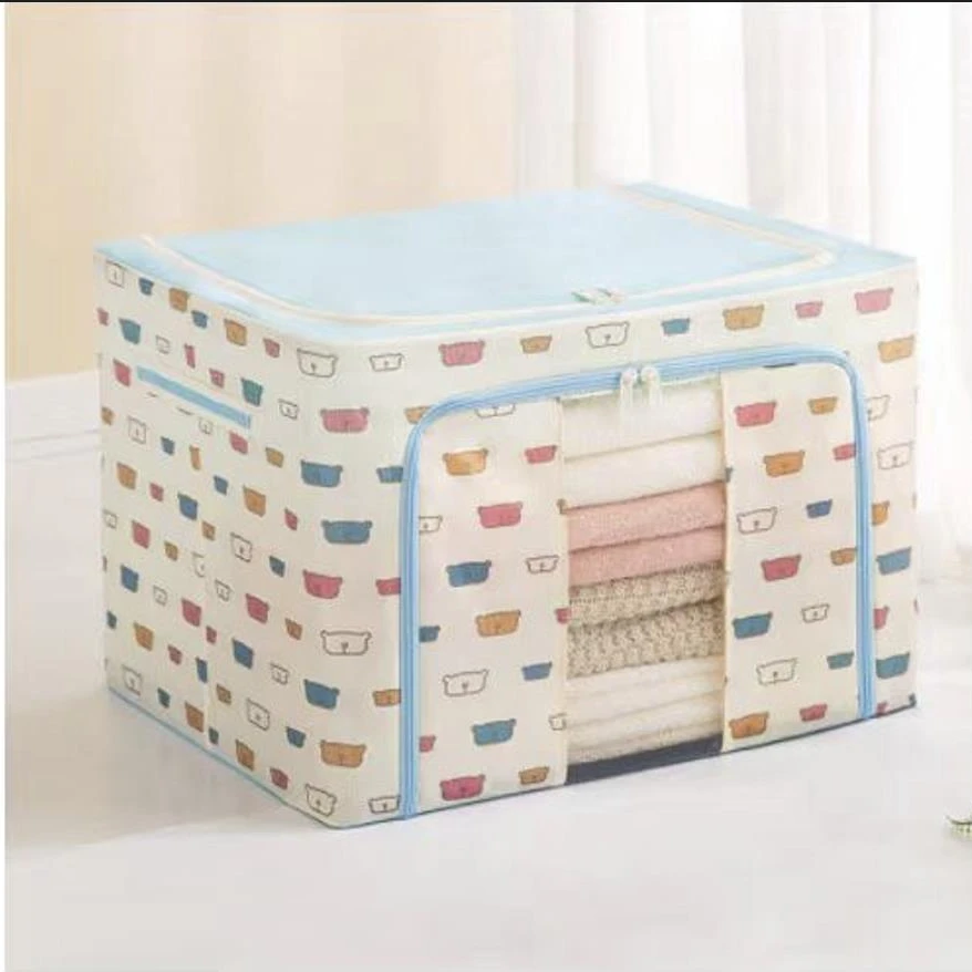 未拆封  66升大号颜色随机介意勿拍 牛津布收纳箱金属框架