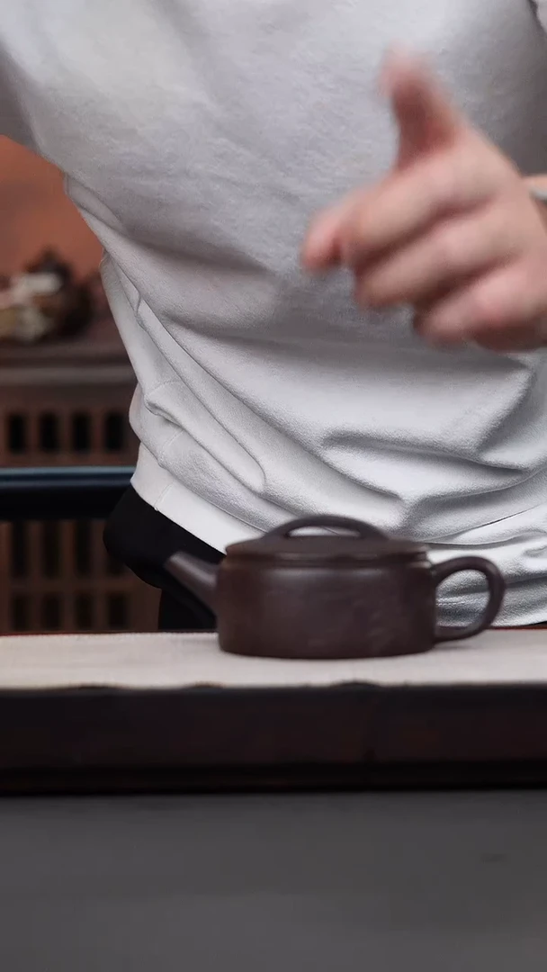 茶壶紫砂老紫泥刻绘汉瓦